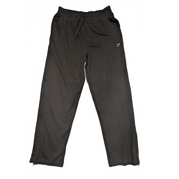 Gymshark Casual Activewear Jogger Pants Black Ankle Zipper Mens Medium 32x30 - Picture 1 of 12
